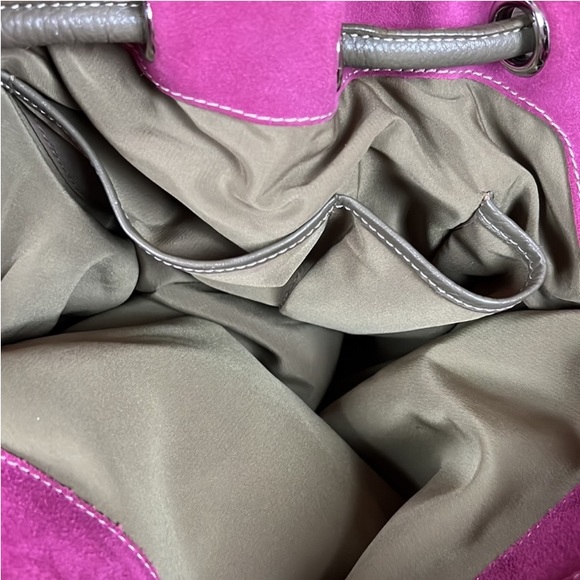 Cole Haan 🍓Berry Pink Suede Leather Deconstructed Relaxed Tote! - Picture 7 of 8